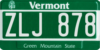 VT license plate ZLJ878