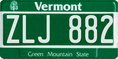 VT license plate ZLJ882