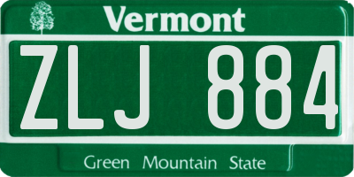 VT license plate ZLJ884