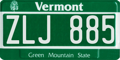 VT license plate ZLJ885