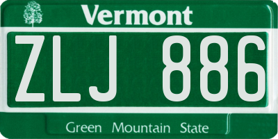 VT license plate ZLJ886
