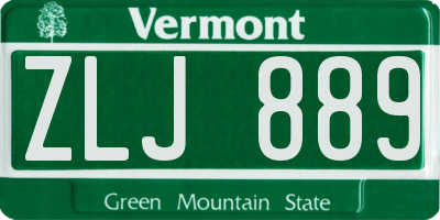VT license plate ZLJ889