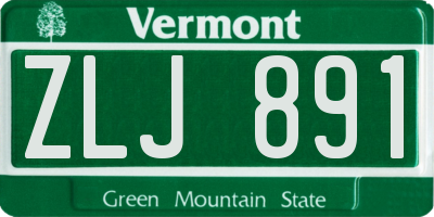 VT license plate ZLJ891