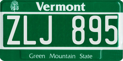 VT license plate ZLJ895