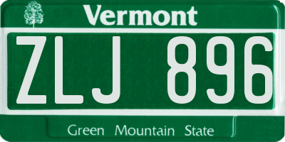 VT license plate ZLJ896