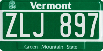 VT license plate ZLJ897