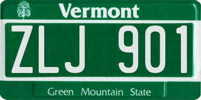 VT license plate ZLJ901