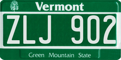 VT license plate ZLJ902