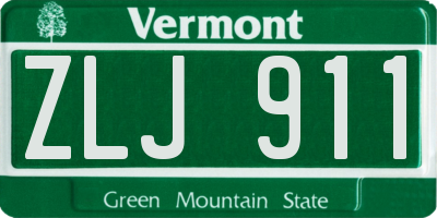 VT license plate ZLJ911