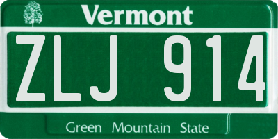 VT license plate ZLJ914