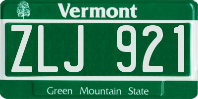 VT license plate ZLJ921