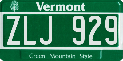 VT license plate ZLJ929