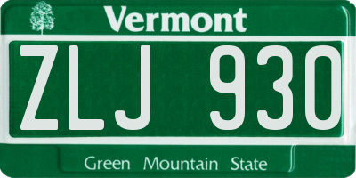 VT license plate ZLJ930