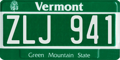 VT license plate ZLJ941