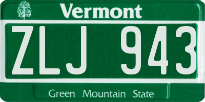 VT license plate ZLJ943