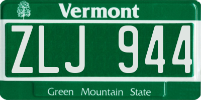 VT license plate ZLJ944