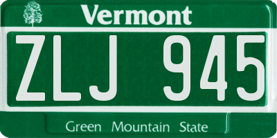 VT license plate ZLJ945
