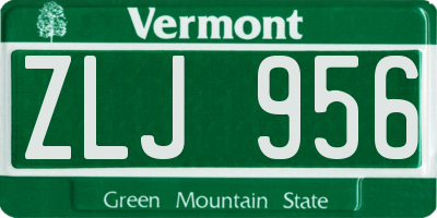 VT license plate ZLJ956