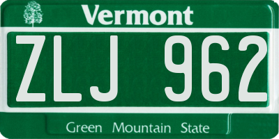 VT license plate ZLJ962