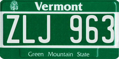 VT license plate ZLJ963