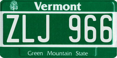 VT license plate ZLJ966