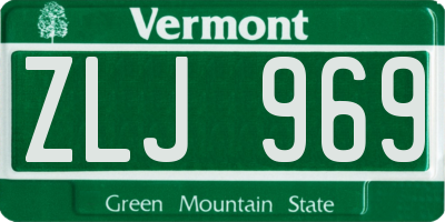 VT license plate ZLJ969