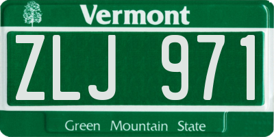 VT license plate ZLJ971