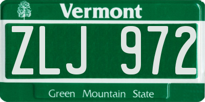 VT license plate ZLJ972