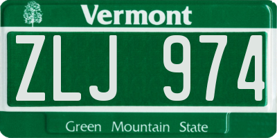 VT license plate ZLJ974