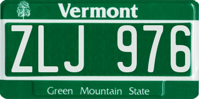 VT license plate ZLJ976