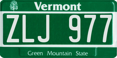 VT license plate ZLJ977