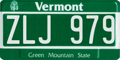 VT license plate ZLJ979