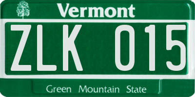 VT license plate ZLK015