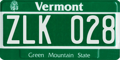 VT license plate ZLK028