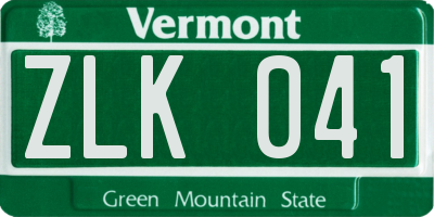 VT license plate ZLK041