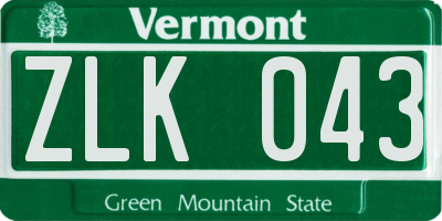 VT license plate ZLK043