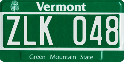 VT license plate ZLK048