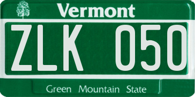 VT license plate ZLK050