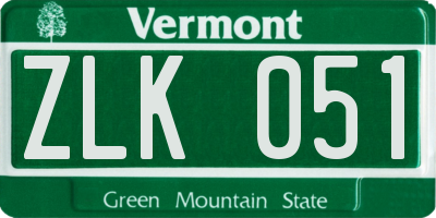 VT license plate ZLK051