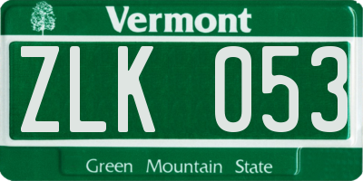 VT license plate ZLK053