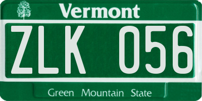 VT license plate ZLK056