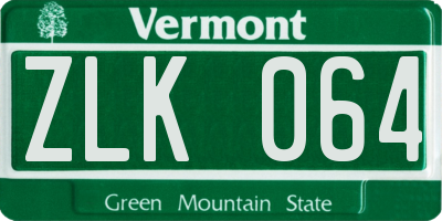VT license plate ZLK064