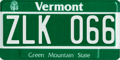 VT license plate ZLK066