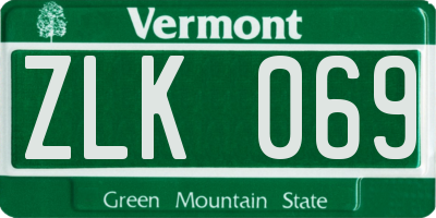 VT license plate ZLK069