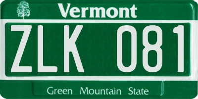 VT license plate ZLK081