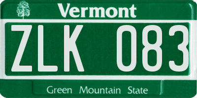 VT license plate ZLK083