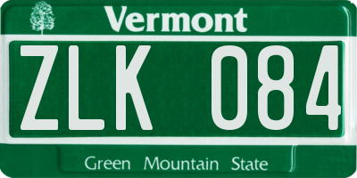 VT license plate ZLK084
