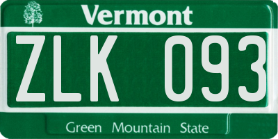 VT license plate ZLK093