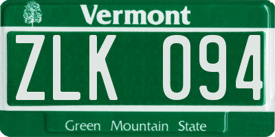 VT license plate ZLK094