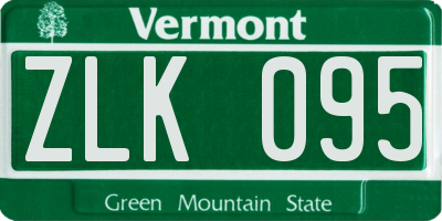 VT license plate ZLK095